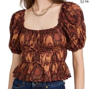 Ulla Johnson Medha Top in Ember